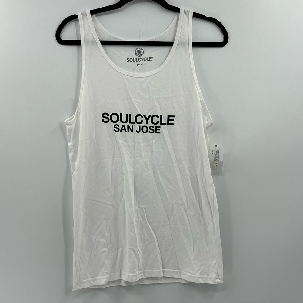 SoulCycle San Jose Unisex Small White Logo Tank Top NWT Spin Fitness